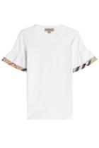 Burberry London Burberry London Cotton T-shirt With Ruffled Sleeves