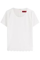 Hugo Hugo Top With Scalloped Hem - Beige