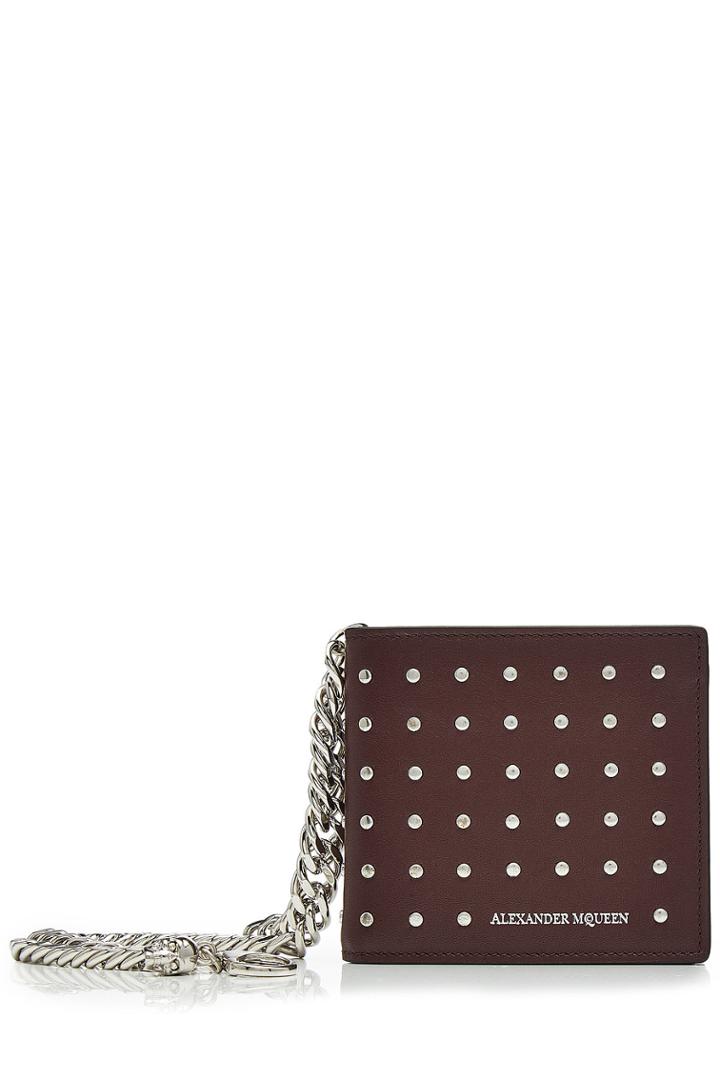 Alexander Mcqueen Alexander Mcqueen Studded Leather Wallet With Chain Strap