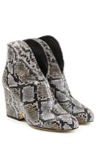 Diane Von Furstenberg Diane Von Furstenberg Snake Embossed Leather Ankle Boots