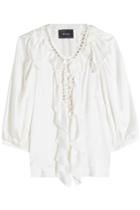 Simone Rocha Simone Rocha Beaded Ruffle Front Silk Blouse