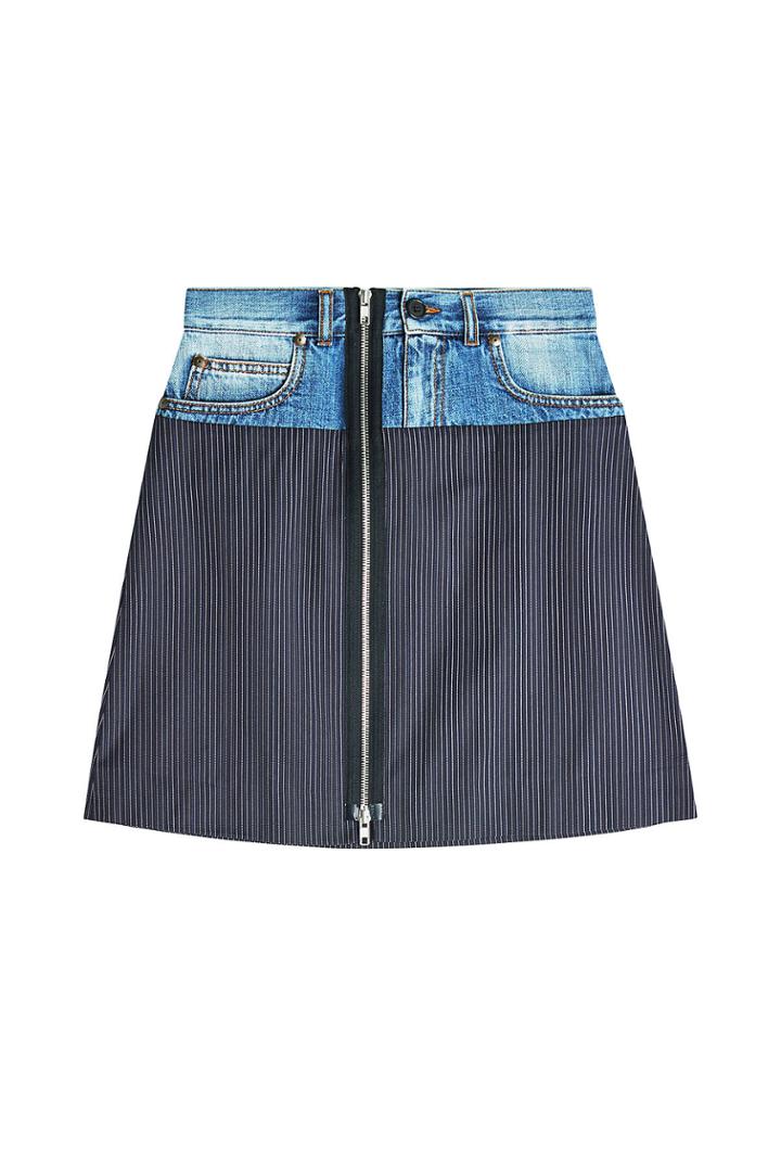 Maison Margiela Maison Margiela Pinstriped Skirt With Denim Waistband