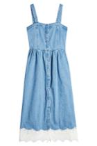 Sjyp Sjyp Denim Dress With Lace - Blue