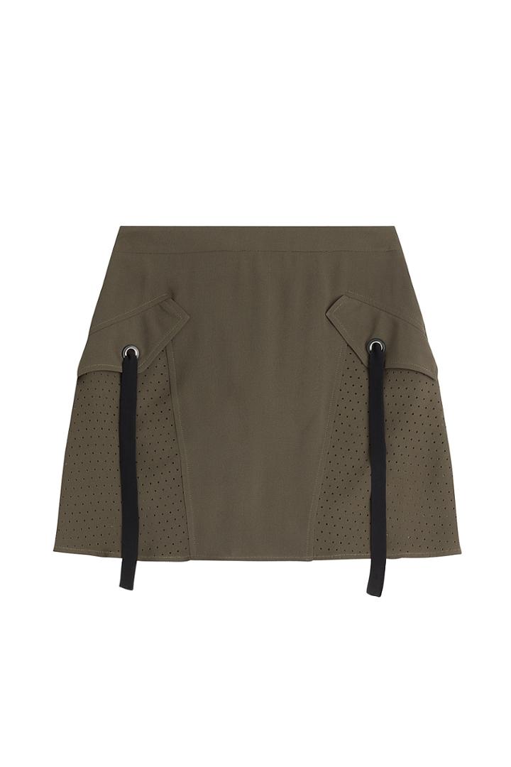 Damir Doma Damir Doma Silk Skirt With Perforated Detail - Green