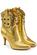 Marc Jacobs Marc Jacobs Georgia Metallic Leather Cowboy Boots - Gold