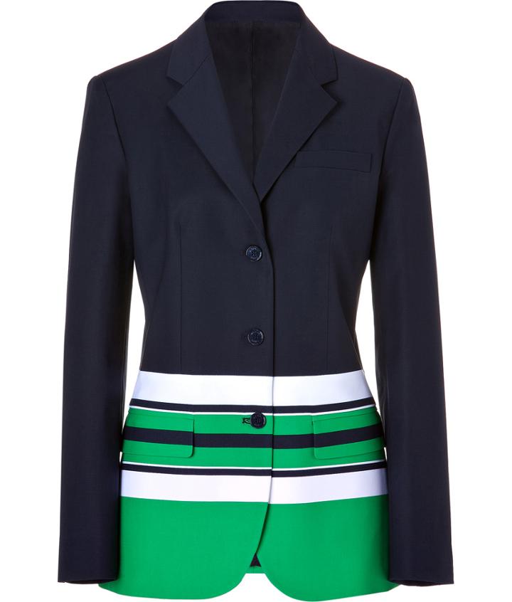 Michael Kors Cotton Blazer In Midnight/palm/white