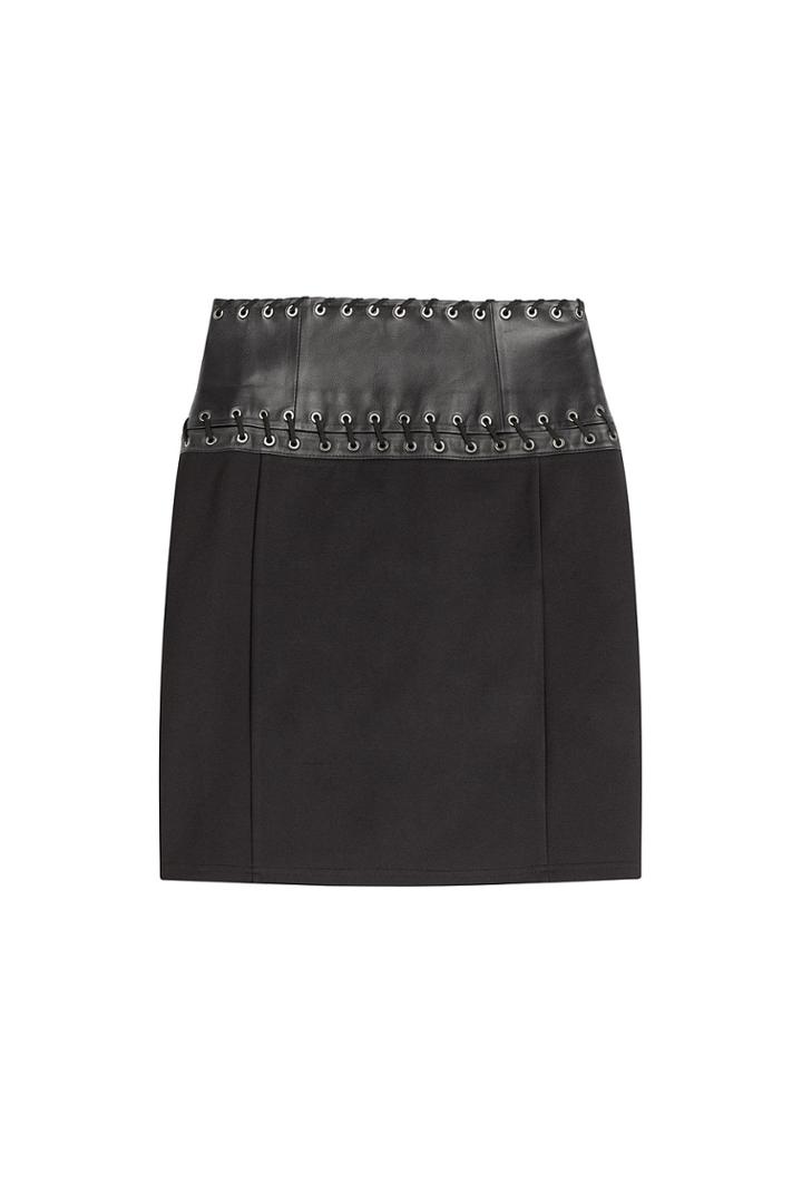 Pierre Balmain Pierre Balmain Mini Skirt With Leather - None