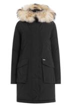 Woolrich Woolrich Military Down Parka With Fur-trimmed Hood - Black