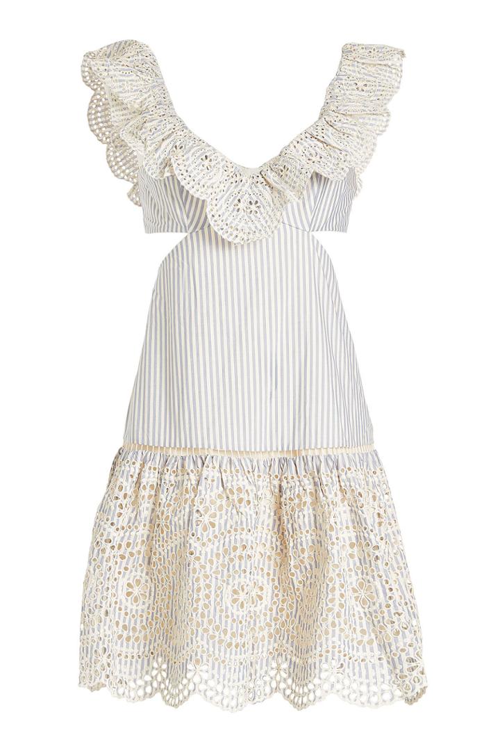 Zimmermann Zimmermann Striped Cotton Dress With Cut-out Detail