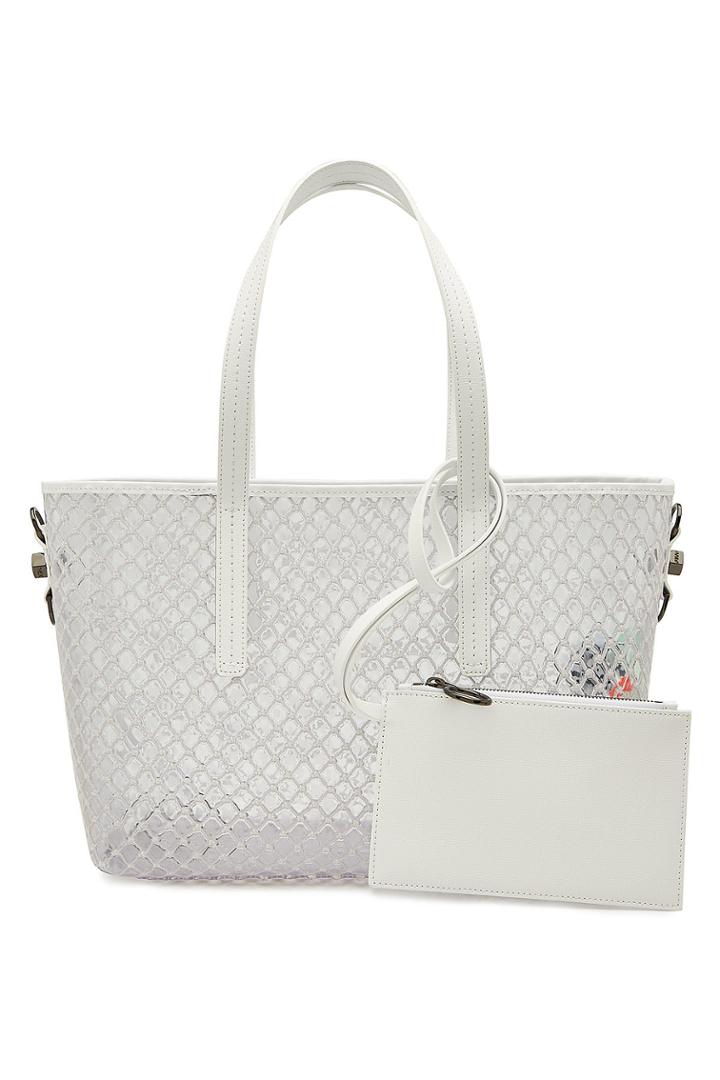 Off-white Off-white Pvc Shopper With Leather