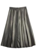 Burberry London Pleated Leather Skirt