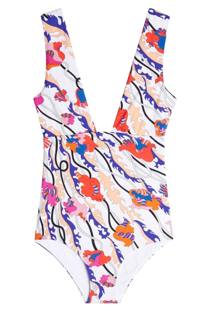 Emilio Pucci Emilio Pucci Printed Swimsuit - White