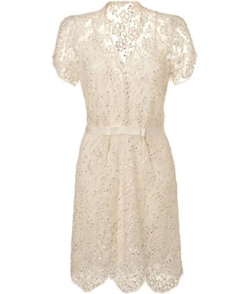 Jenny Packham Ivory Sequin Lace Dress