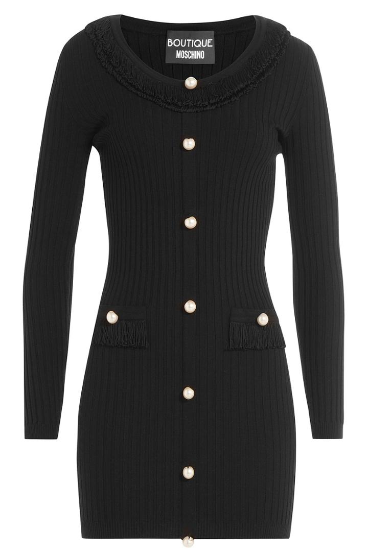 Boutique Moschino Boutique Moschino Dress With Faux Pearls - Black