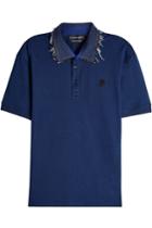 Alexander Mcqueen Alexander Mcqueen Cotton Polo Shirt With Denim Collar
