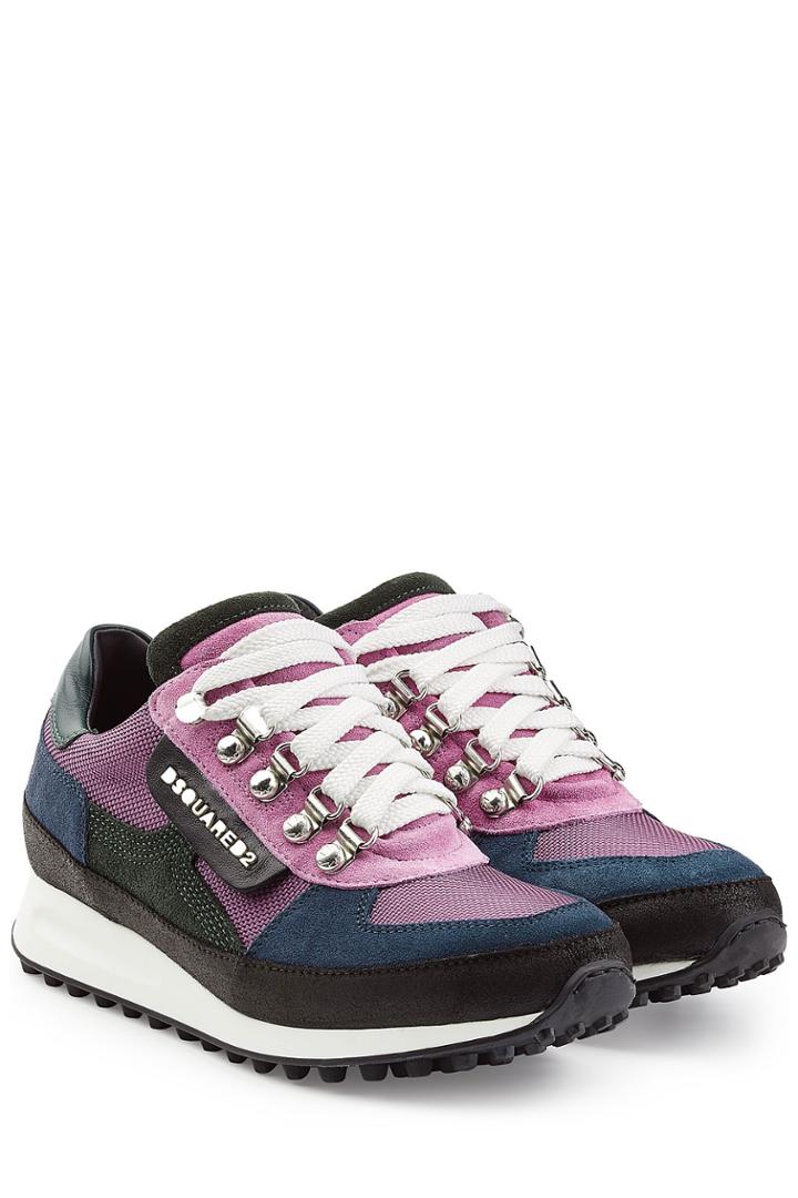 Dsquared2 Dsquared2 Leather, Mesh And Suede Sneakers - Multicolor