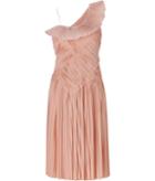 Donna Karan Blush One Shoulder Pleated Dress