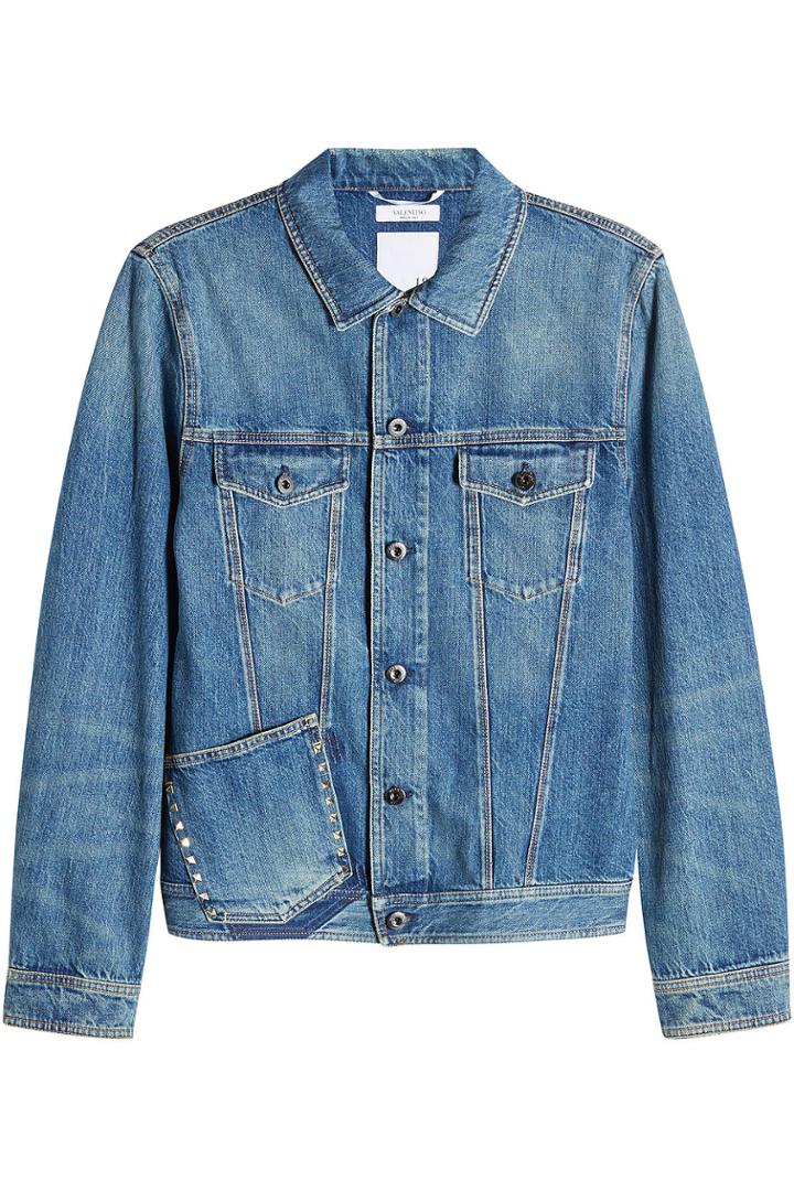 Valentino Valentino Denim Jacket With Rockstuds
