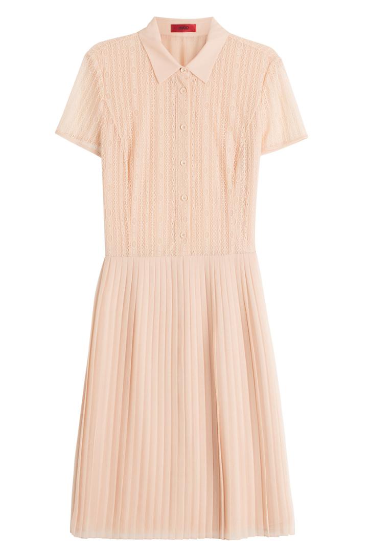 Hugo Hugo Shirt Dress With Pleated Skirt