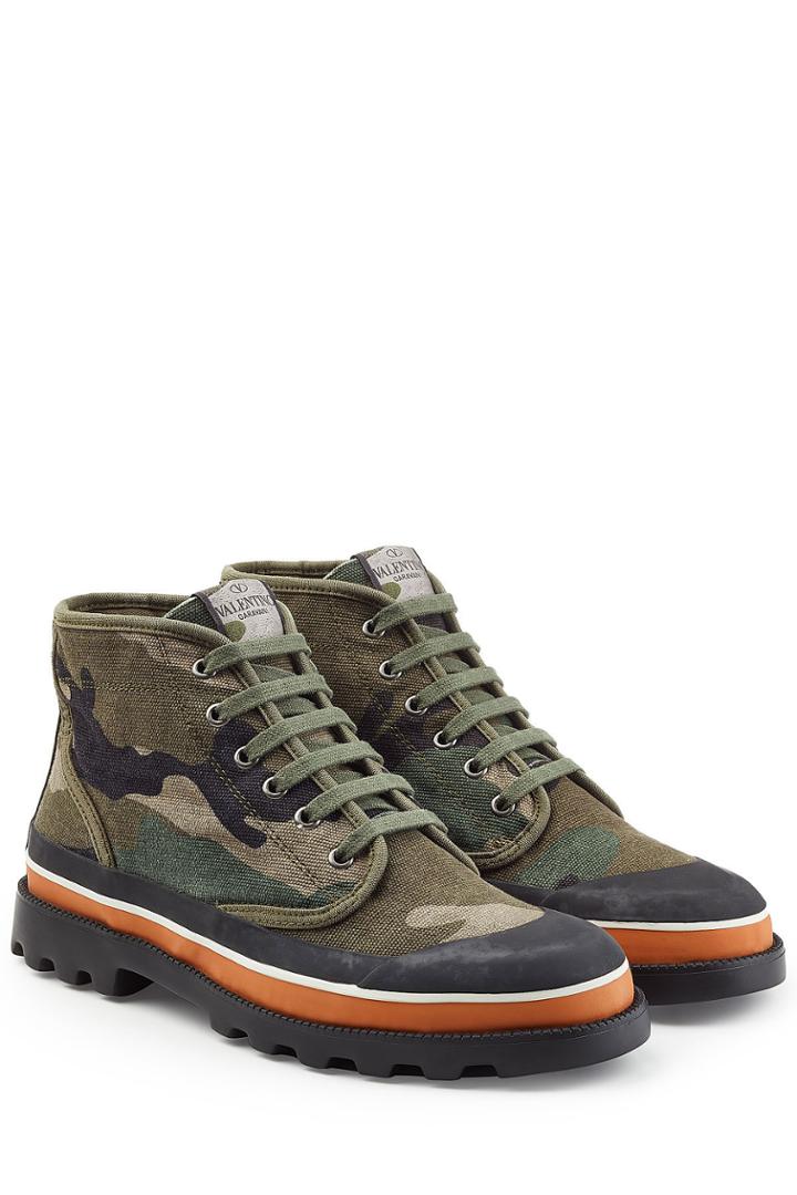Valentino Valentino Camouflage Printed Ankle Boots