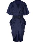 Donna Karan Ink Blue Belted Cocoon Dress