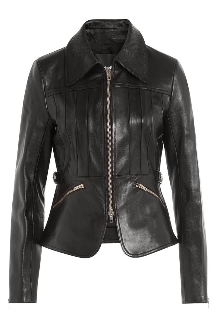 Alexander Wang Alexander Wang Leather Jacket With Peplum - Black