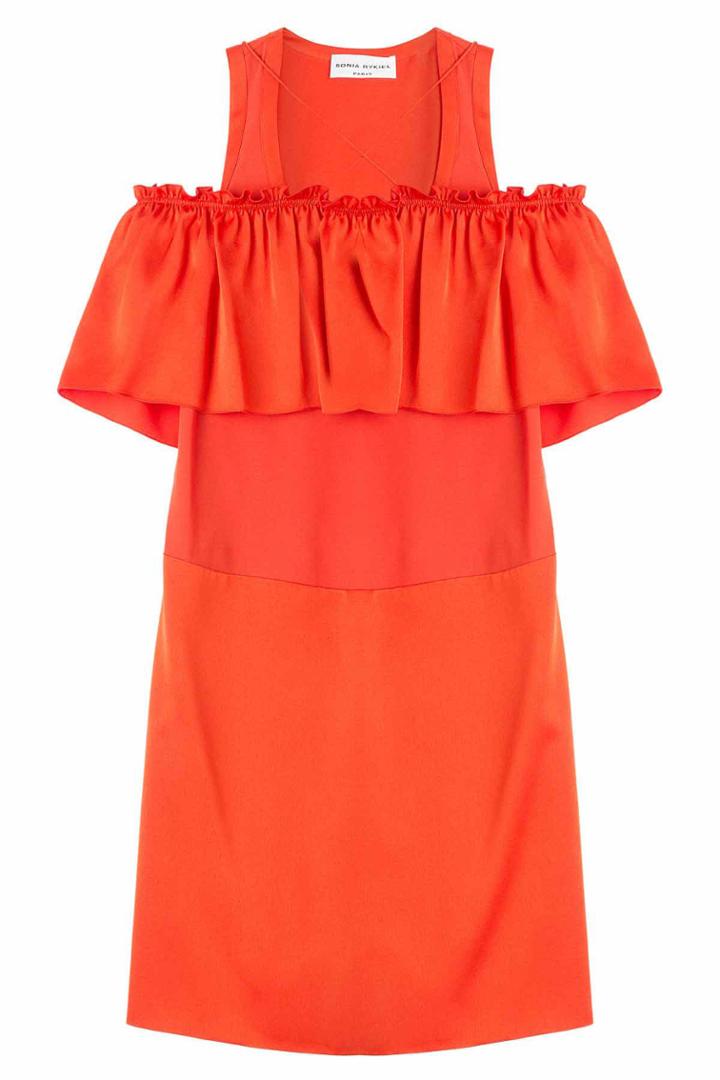 Sonia Rykiel Sonia Rykiel Dress With Ruffled Bardot Neckline - Orange