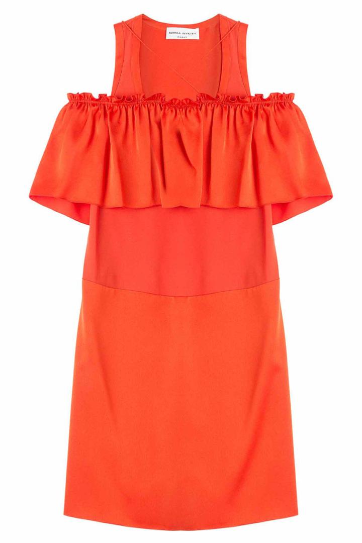 Sonia Rykiel Sonia Rykiel Dress With Ruffled Bardot Neckline - Orange