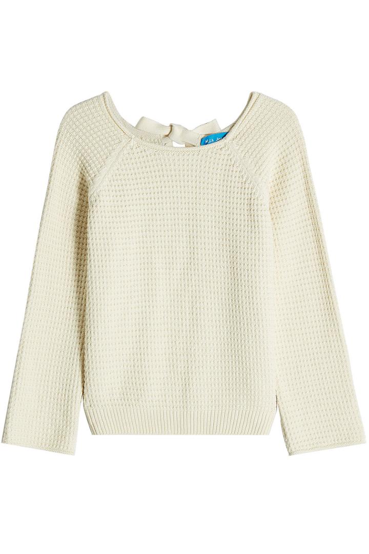 M I H M I H Waffle-knit Cotton Pullover With Open Back