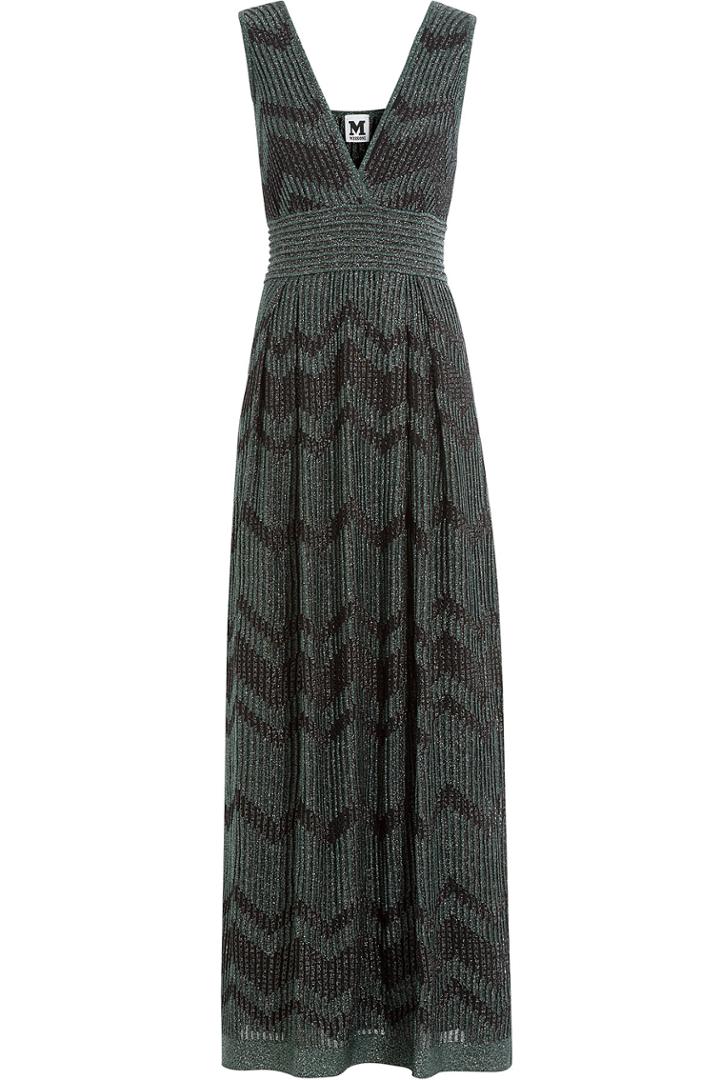M Missoni M Missoni Metallic Knit Maxi Dress - Green