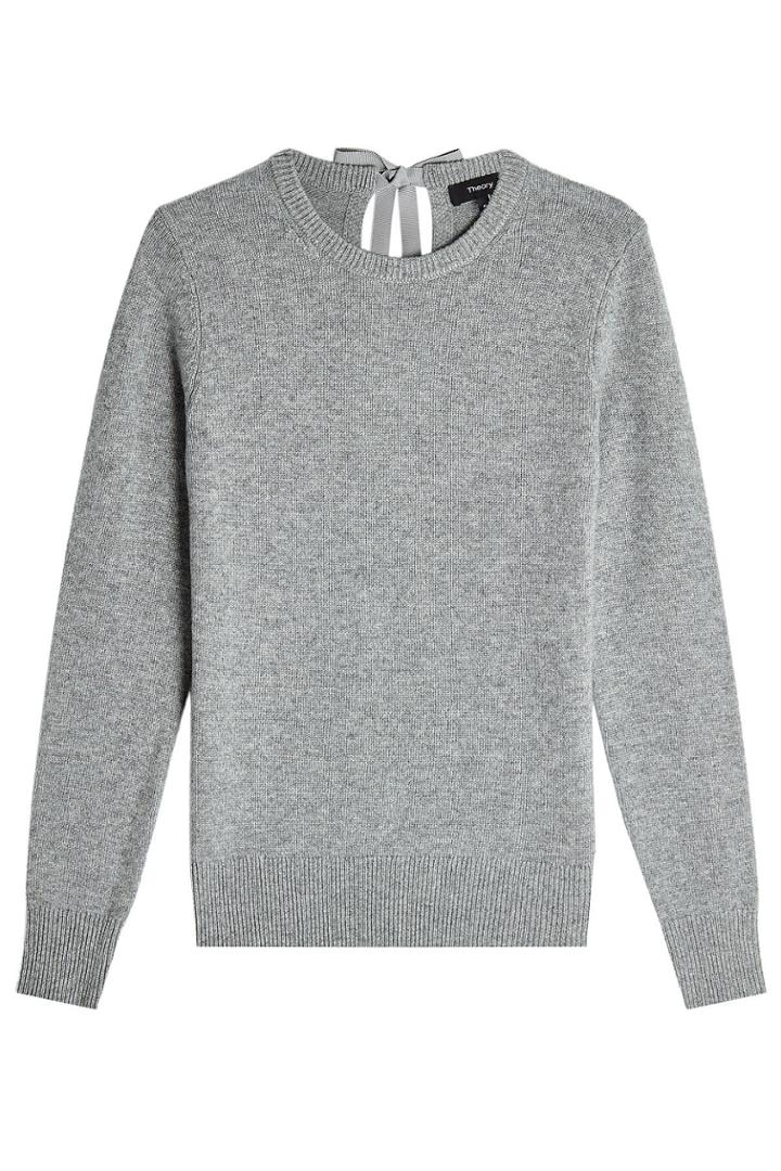 Theory Theory Cashmere Pullover With Self-tie Bow - Blue