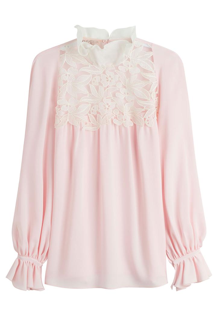 Giambattista Valli Giambattista Valli Silk Blouse With Lace - Rose