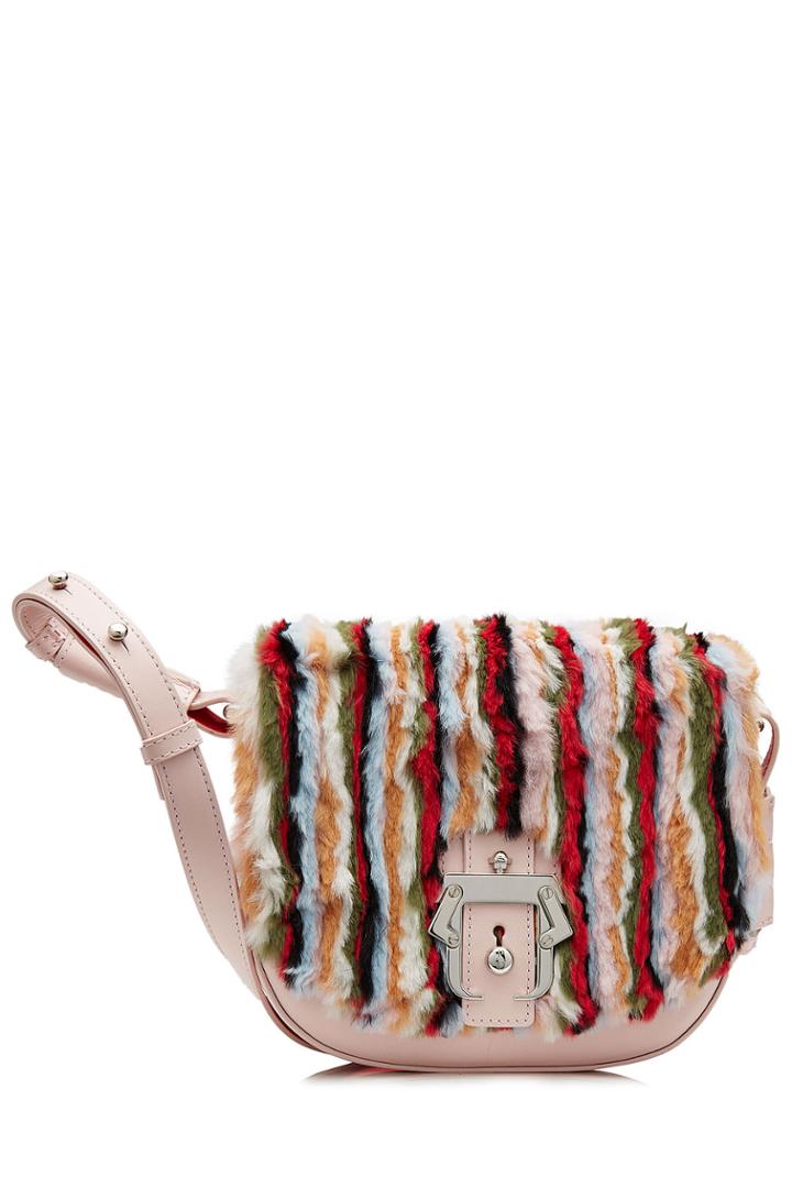 Paula Cademartori Paula Cademartori Leather Shoulder Bag With Fur - Pink
