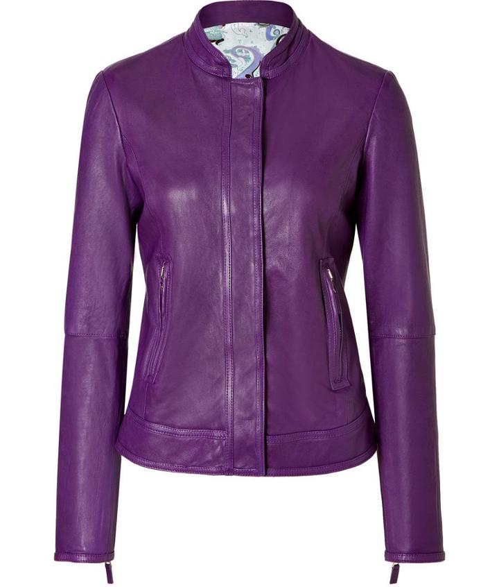 Etro Purple Leather Jacket