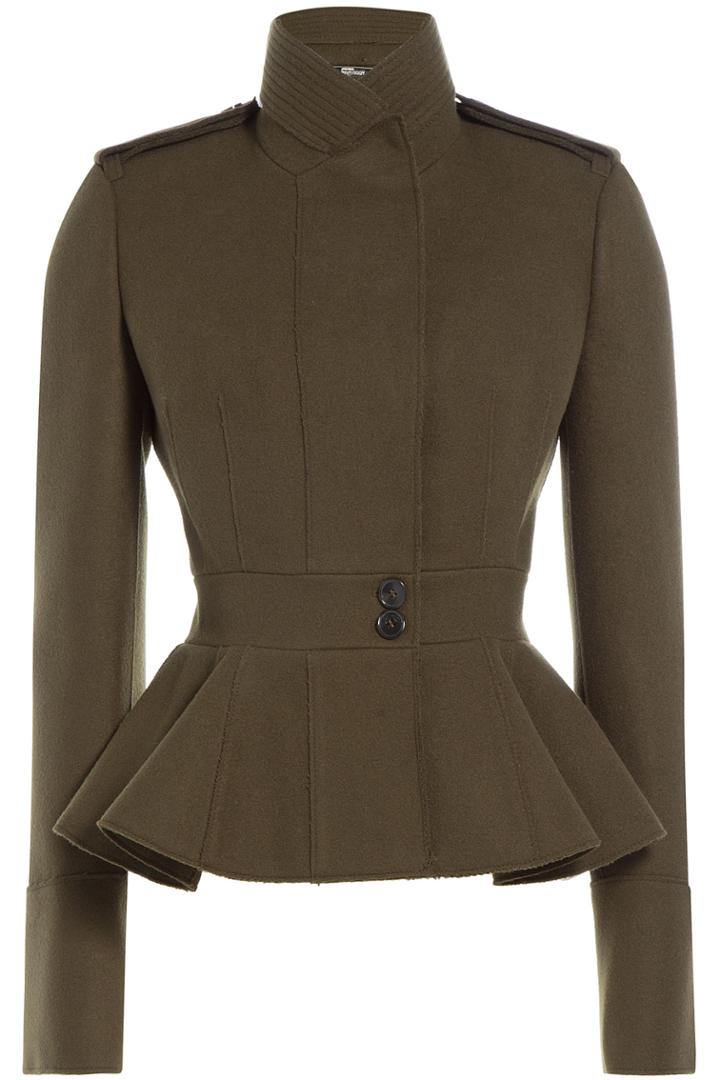 Alexander Mcqueen Alexander Mcqueen Military-inspired Wool Peplum Jacket - Green