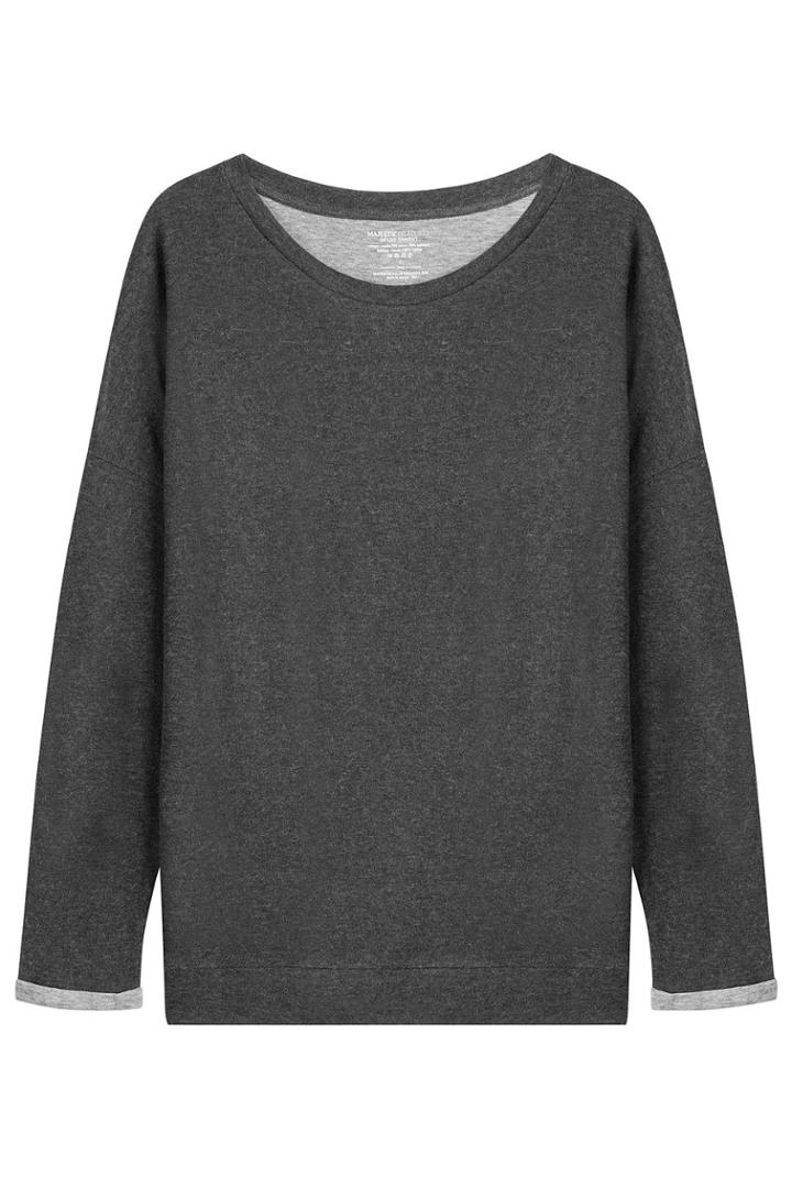 Majestic Majestic Cotton Sweatshirt With Cashmere - Grey