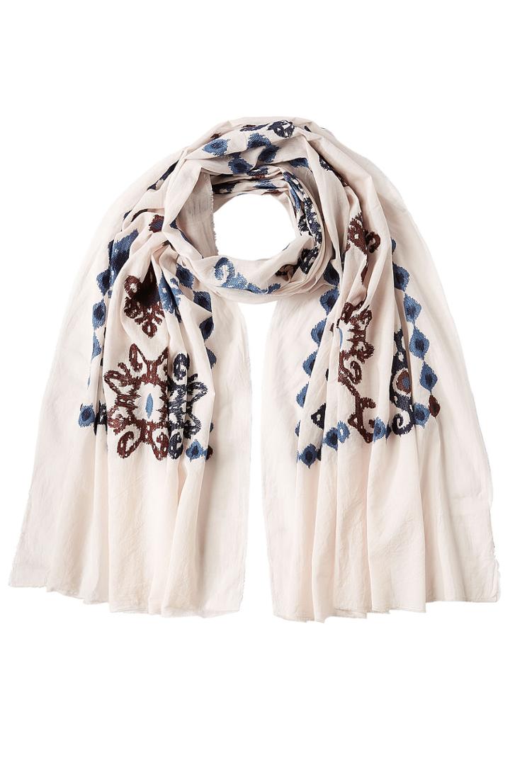 Steffen Schraut Steffen Schraut Embroidered Cotton Scarf - Beige