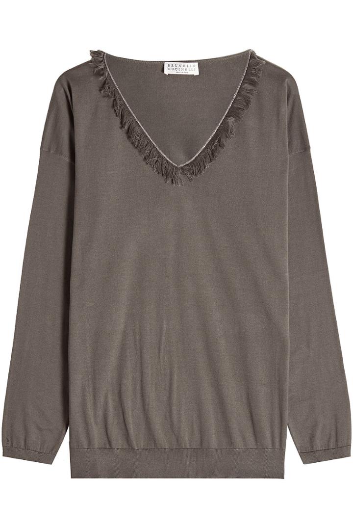 Brunello Cucinelli Brunello Cucinelli Cotton Pullover With Fringing