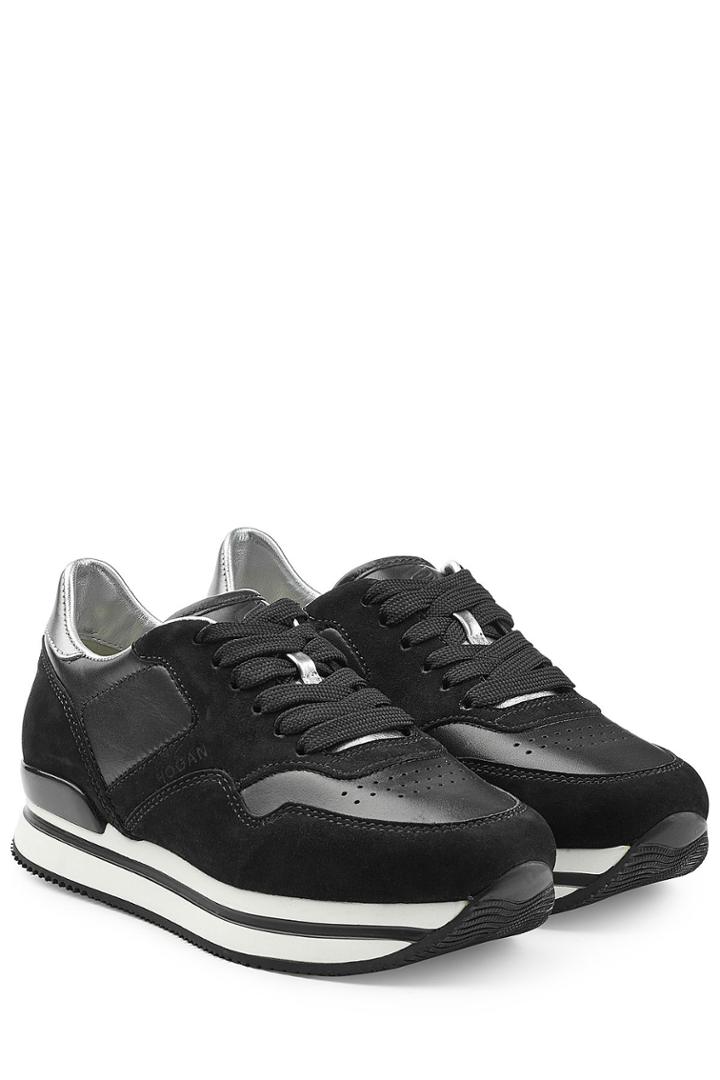 Hogan Hogan Suede And Leather Platform Sneakers - Black