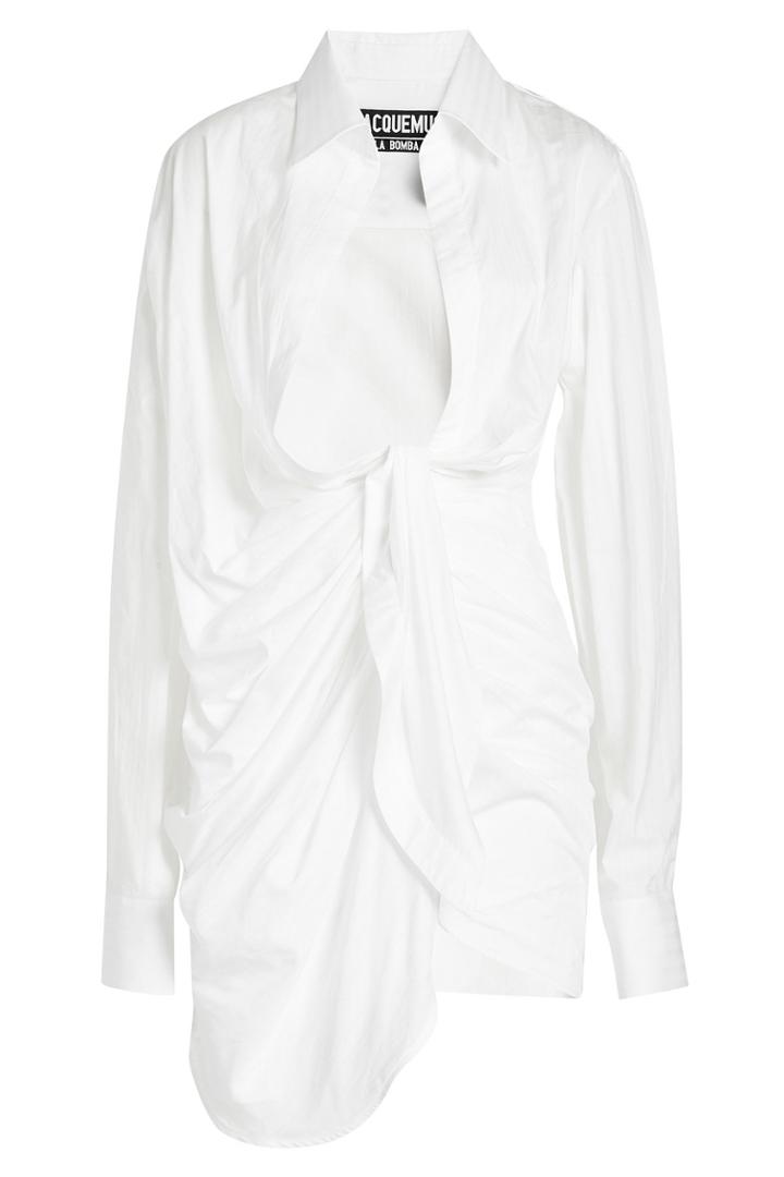 Jacquemus Jacquemus Bahia Knotted Cotton Shirt Dress