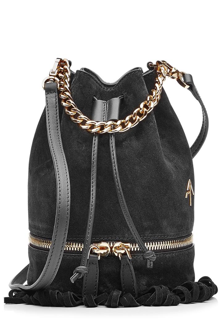 Manu Atelier Manu Atelier Zeal Suede Bucket Bag - Black