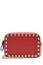 Valentino Valentino Small Leather Rockstud Shoulder Bag - Red