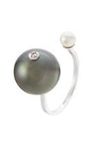 Delfina Delettrez Delfina Delettrez 18kt Gold Ring With White Diamond, Tahiti Pearl And Pearl