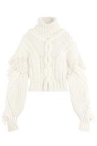 Off White Off White Virgin Wool Turtleneck Pullover With Fringing