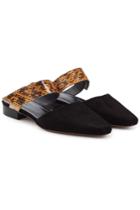 Neous Neous Epi Suede And Printed Leather Slip-ons