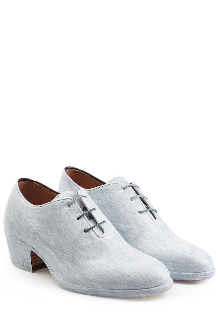 Maison Margiela Maison Margiela Painted Leather Lace-ups - Blue