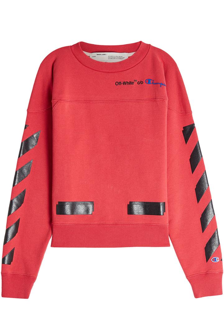 Off-white Off-white X Champion Printed Cotton Sweatshirt