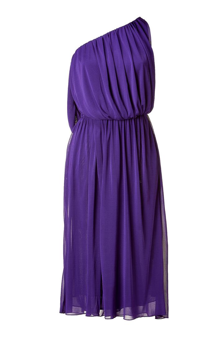 Halston Halston Purple One Shoulder Dress - Purple