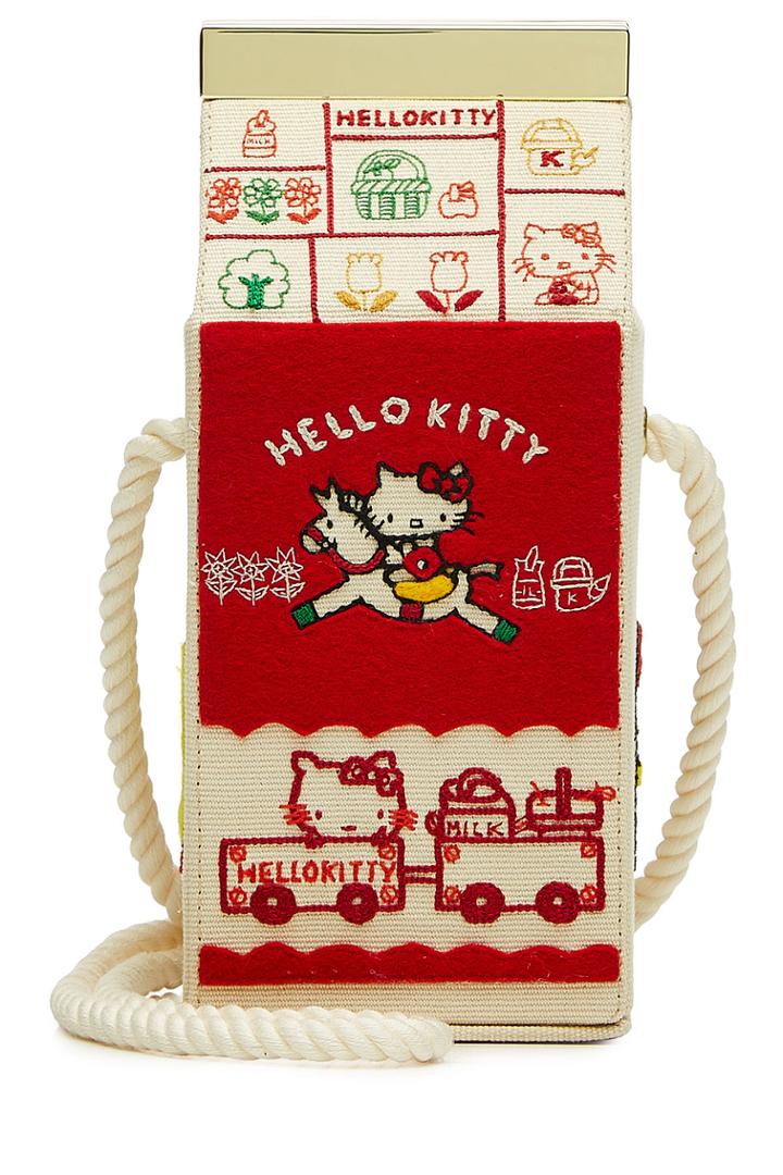 Olympia Le-tan Olympia Le-tan Hello Kitty Embroidered Milk Box Shoulder Bag