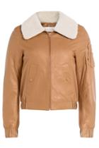 See By Chloé See By Chloé Leather Bomber Jacket - Beige